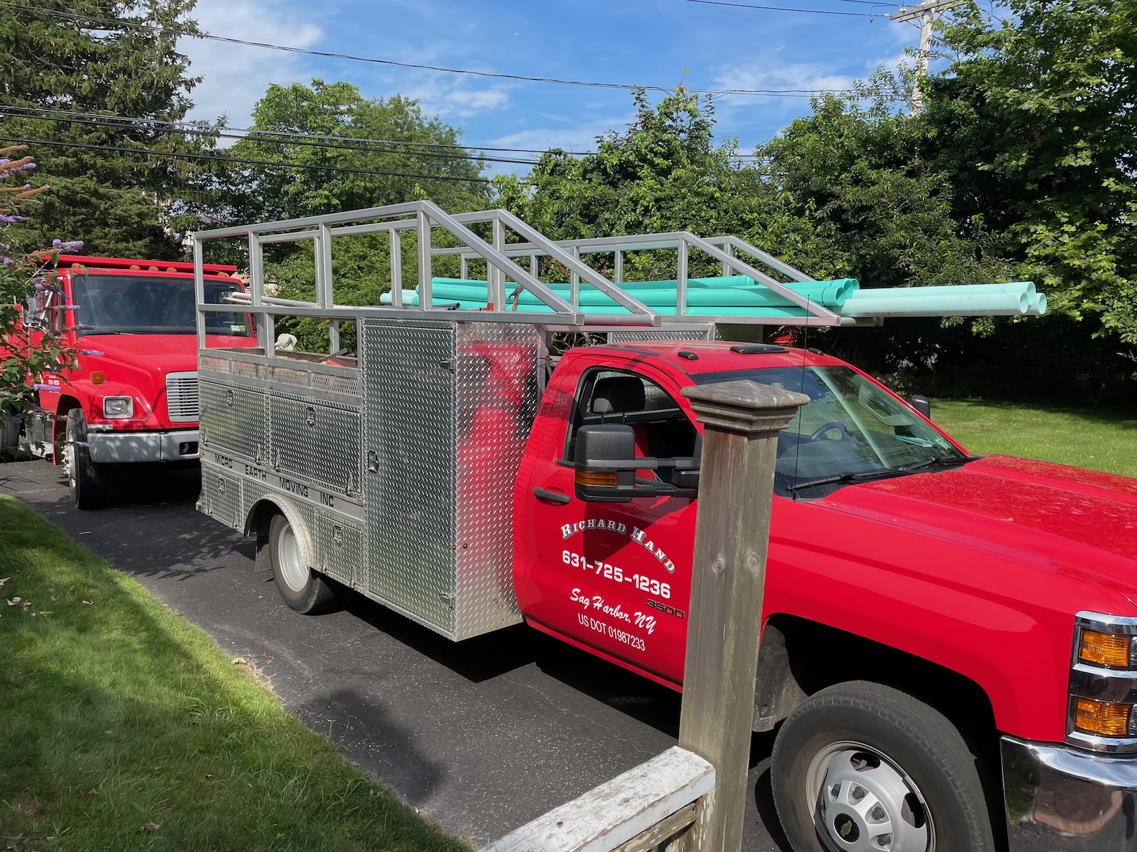red work truck for micro earth moving